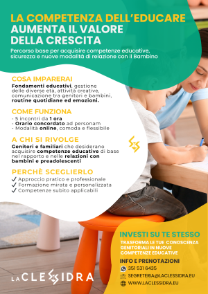 Percorso base per acquisire competenze educative, sicurezza e nuove modalità di relazione con il Bambino