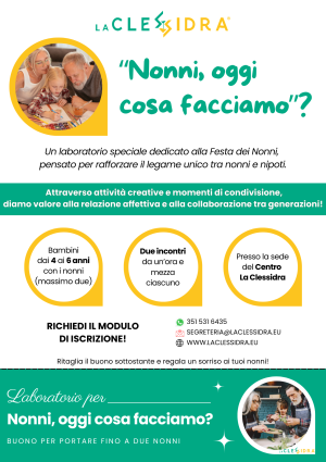 Bambini tra i 4 e i 6 anni, insieme ai loro nonni. Rafforzare il legame tra i nonni ed i loro nipotini attraverso la lettura di alcuni albi illustrati ed il coinvolgimento in differenti attività pratico-ludiche che richiamano le varie narrazioni.